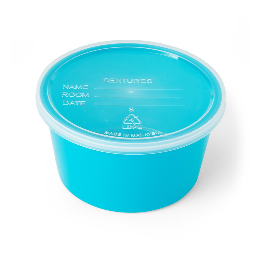 Medline Denture Container with Lid - Ideal For Bedside Storage - Senior.com Denture Containers
